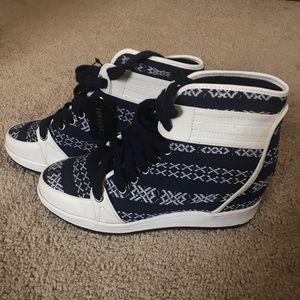 Forever 21 Navy High Tops w/Aztec Design